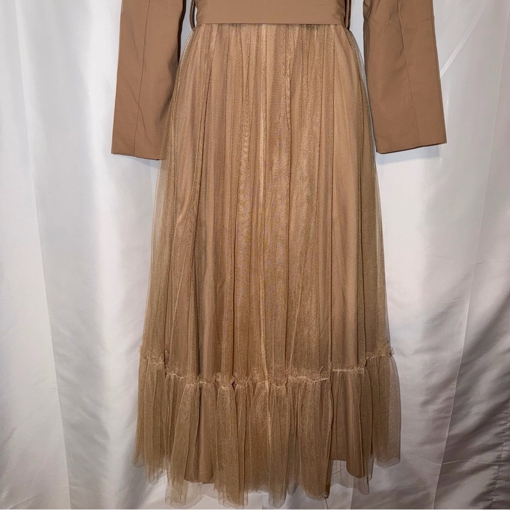 Vintage Queen Family Studio Trench Coat Midi Dress Tan - Child M - X-Small Adult - Picture 4 of 8